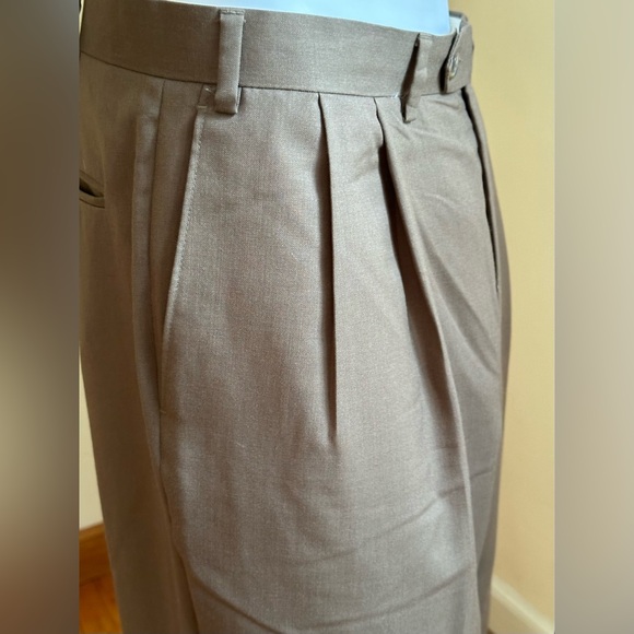 Chaps 1978  Brown Straight Cuffed Dress Pants Deep Pockets SZ 38 X 32 100% Wool - Picture 7 of 16